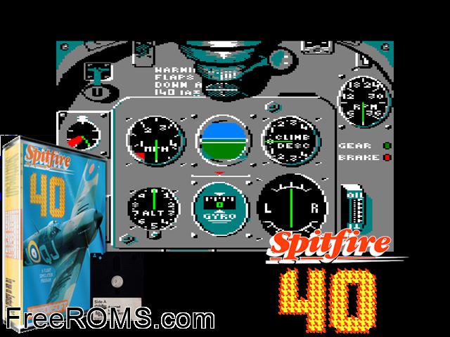 Spitfire 40 (UK) (1985) [a1] Amstrad CPC game showing 3D box cover and gameplay screenshot